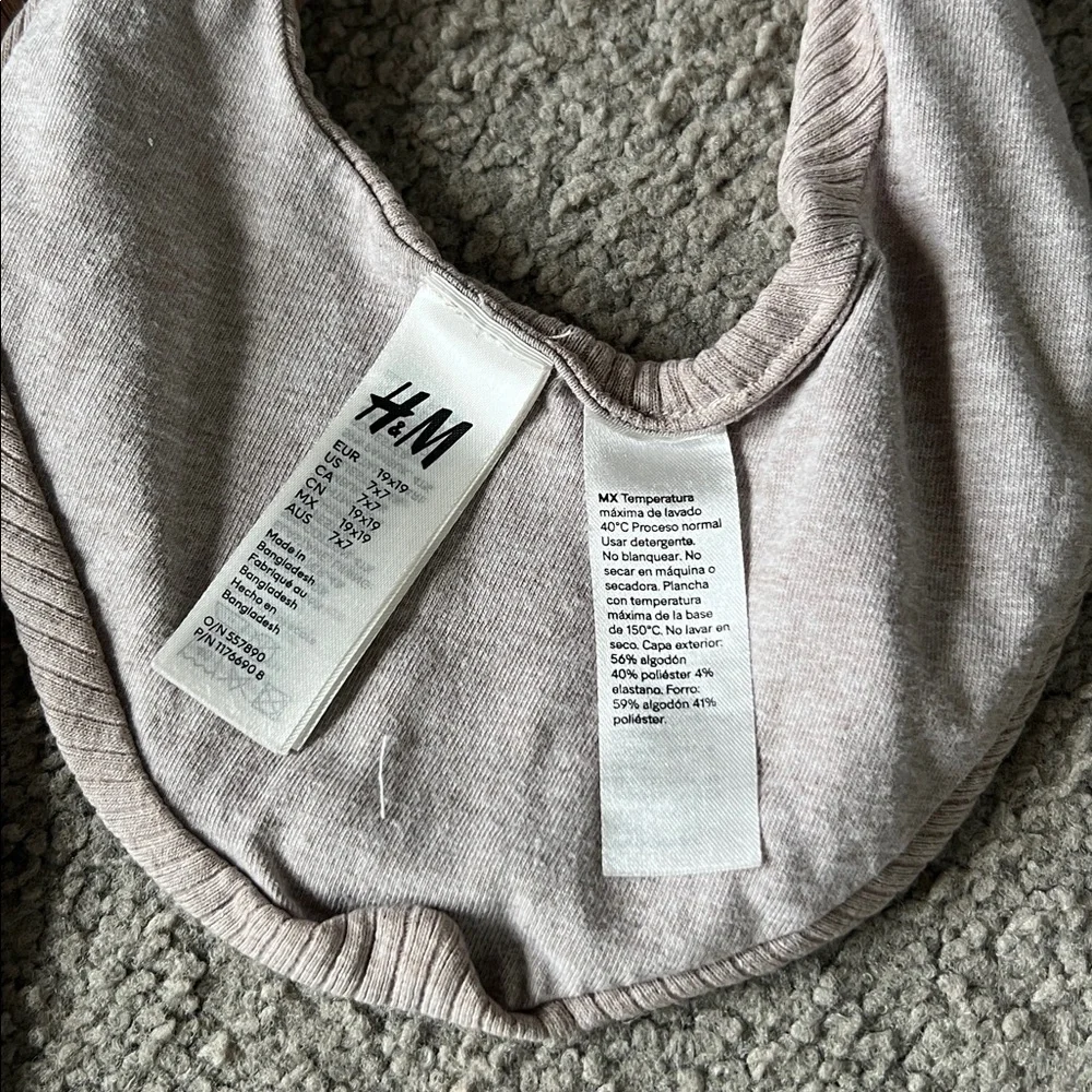 H&M Neutral Ribbed Baby Bandana Bibs - Set of 8